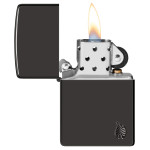 Зажигалка Zippo (Зиппо) Armor® High Polish Black Flame Design 46402