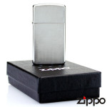 Зажигалка Zippo (Зиппо) узкая BRUSH FINISH CHROME 1600