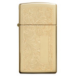 Зажигалка Zippo (Зиппо) узкая VENETIAN HIGH POLISH BRASS 1652B