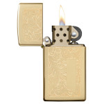 Зажигалка Zippo (Зиппо) узкая VENETIAN HIGH POLISH BRASS 1652B