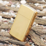 Зажигалка Zippo (Зиппо) узкая HIGH POLISH BRASS 1654B