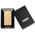 Зажигалка Zippo (Зиппо) узкая HIGH POLISH BRASS 1654B