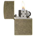 Зажигалка Zippo (Зиппо) FLAT BTM ANTIQUE BRASS 201FB