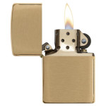 Набор Zippo (Зиппо) Зажигалка BR FIN SOLID BRASS 204B + топливо Zippo 125мл + набор из 6 кремней Zippo в блиcтере