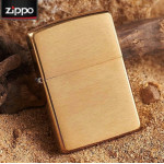Набор Zippo (Зиппо) Зажигалка BR FIN SOLID BRASS 204B + топливо Zippo 125мл + набор из 6 кремней Zippo в блиcтере