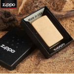 Набор Zippo (Зиппо) Зажигалка BR FIN SOLID BRASS 204B + топливо Zippo 125мл + набор из 6 кремней Zippo в блиcтере