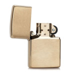 Набор Zippo (Зиппо) Зажигалка BR FIN SOLID BRASS 204B + топливо Zippo 125мл + набор из 6 кремней Zippo в блиcтере
