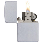 Набор Zippo (Зиппо) Зажигалка CLASSIC Satin Chrome 205 + кожаный чехол Zippo + топливо Zippo 125мл + набор из 6 кремней Zippo в блиcтере