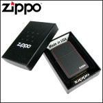 Набор Zippo (Зиппо) Зажигалка BLACK MATTE w/ZIPPO BORDER 218 ZB + Топливо 125мл + набор Кремней