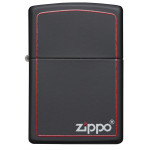 Набор Zippo (Зиппо) Зажигалка BLACK MATTE w/ZIPPO BORDER 218 ZB + Топливо 125мл + набор Кремней