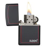 Набор Zippo (Зиппо) Зажигалка BLACK MATTE w/ZIPPO BORDER 218 ZB + Топливо 125мл + набор Кремней