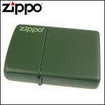 Зажигалка Zippo (Зиппо) GREEN MATTE w/ZIPPO LOGO 221ZL
