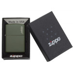 Зажигалка Zippo (Зиппо) GREEN MATTE w/ZIPPO LOGO 221ZL