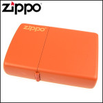 Зажигалка Zippo (Зиппо) ORANGE MATTE w/ZIPPO LOGO 231ZL