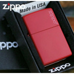 Зажигалка Zippo (Зиппо) RED MATTE w/ZIPPO LOGO 233ZL