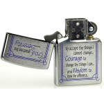 Зажигалка Zippo (Зиппо) SERENITY PRAYER BRUSHED CHROME 24355