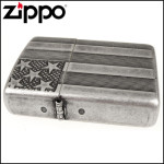 Зажигалка Zippo (Зиппо) U.S.Flag Armor Antq Silver 28974