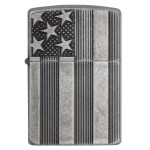 Зажигалка Zippo (Зиппо) U.S.Flag Armor Antq Silver 28974