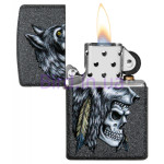 Зажигалка Zippo (Зиппо) Wolf Skull Feather Design 29863