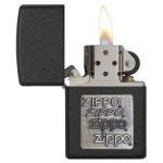 Запальничка Zippo (Зіппо) BRASS EMBLEM BLACK CRACKLE 362