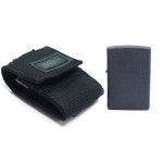 Зажигалка  Zippo (Зиппо) с тактическим чехлом Blk Crackle Tactical Pouch Black 49402