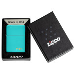 Зажигалка  Zippo (Зиппо) Flat Turquoise Zippo Lasered Logo 49454ZL