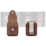 Чехол Zippo (Зиппо) коричневый с клипсой LPCB