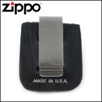 Чехол Zippo (Зиппо) черный с клипсой LPCBK