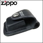 Чехол Zippo (Зиппо) черный с петелькой на кнопке LPLBK