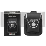 Чехол Zippo (Зиппо) черный с петелькой на кнопке LPLBK