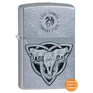 Запальничка Zippo (Зіппо) ANNE STOKES Wolf Trio Canvas 49099