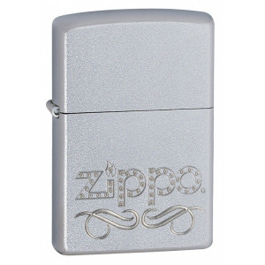 Зажигалка Zippo (Зиппо) SCROLL SATIN CHROME 24335