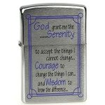 Зажигалка Zippo (Зиппо) SERENITY PRAYER BRUSHED CHROME 24355