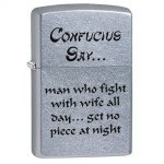 Зажигалка Zippo (Зиппо) CONFUCIUS SAY WIFE NI 28460