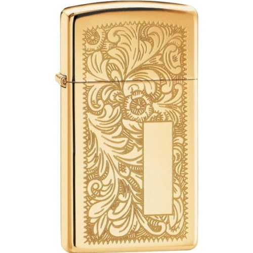 Зажигалка Zippo (Зиппо) узкая VENETIAN HIGH POLISH BRASS 1652B